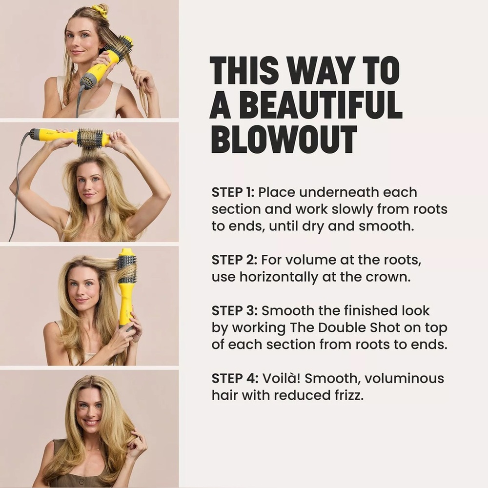 Drybar The Double Shot Oval Blow-Dryer Brush in Bright Yellow and Gray - Picture 8 of 11